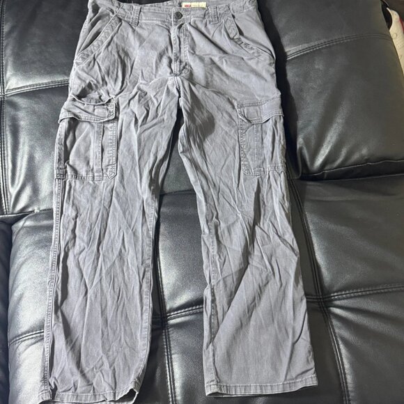 Wrangler Men's Cargo Pants Gray Outdoor Hiking Relaxed Fit Stretch 34x30 - Picture 1 of 12